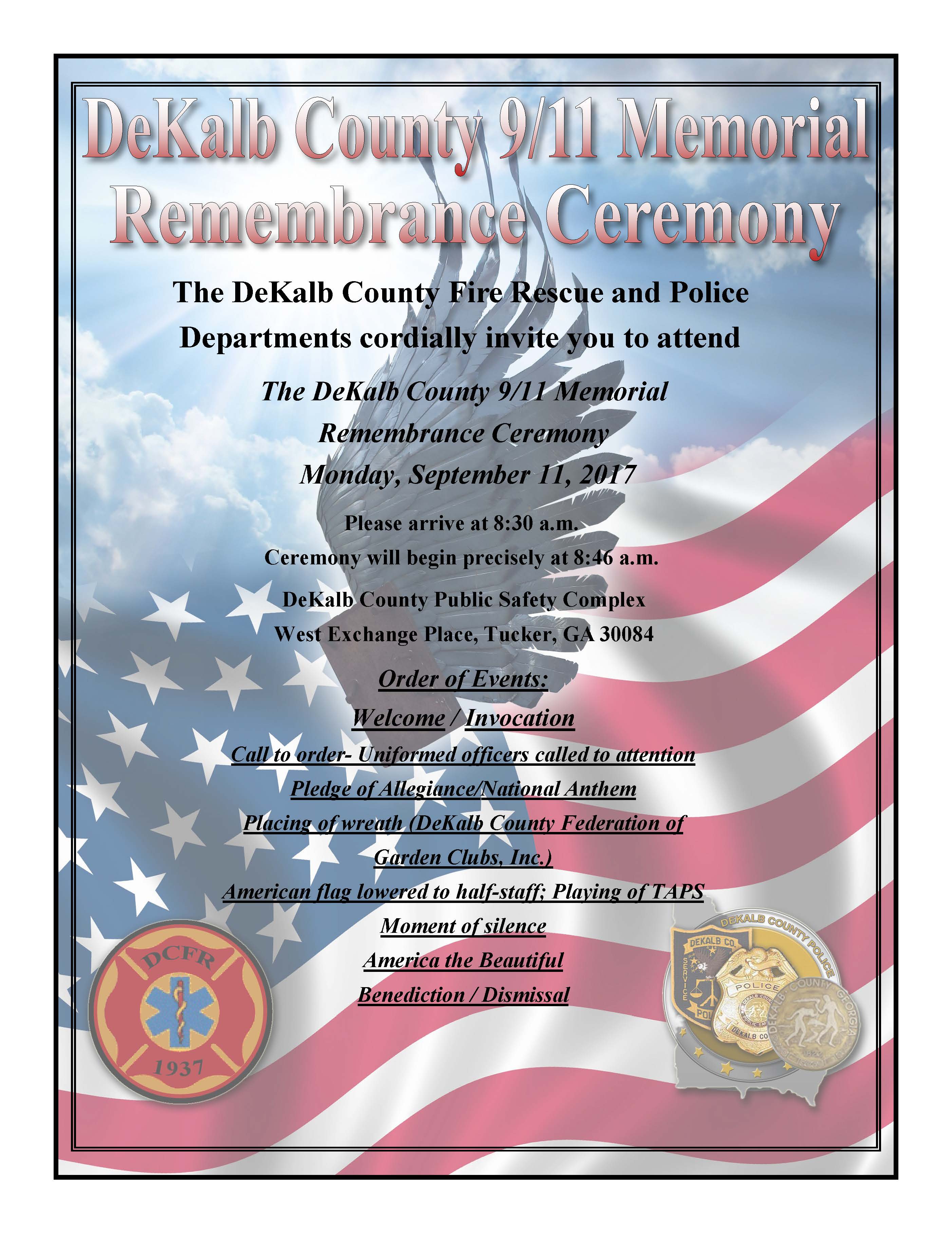 Dekalb County 9 11 Memorial Remembrance Ceremony Dekalb County Ga